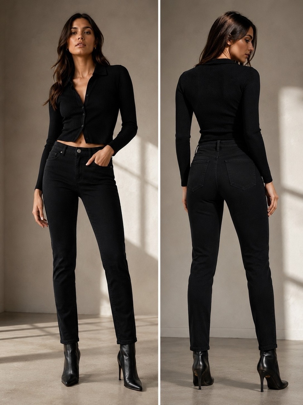 Buffalo Havana High Rise Skinny Jeans Black Size 8 Minimalist Capsule Wardrobe